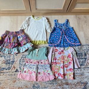 Matilda Jane Multicolor Tiered Skirt and shirts lot